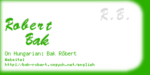 robert bak business card