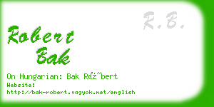 robert bak business card